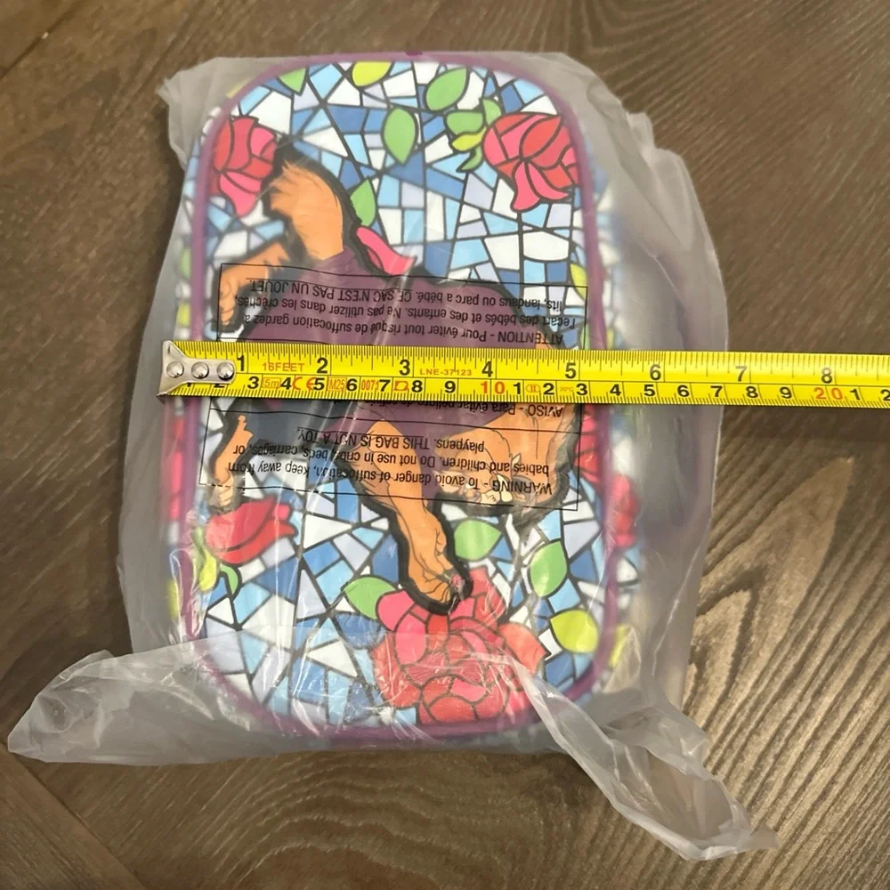 NWT Disney Buckle-Down‎ Beauty and the Beast Stained Glass Travel Cosmetic Bag